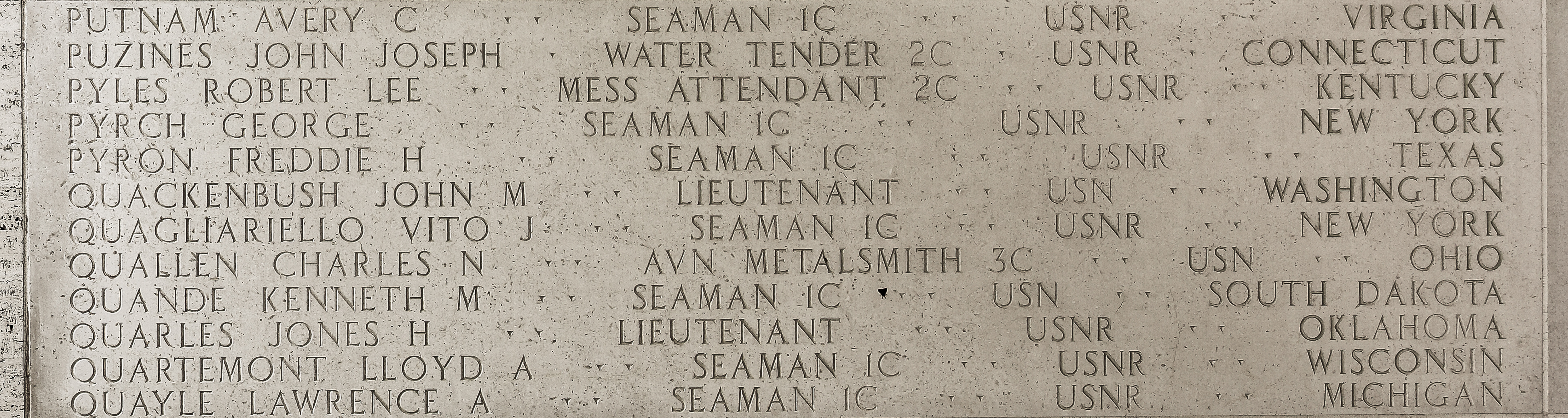 Lawrence A. Quayle, Seaman First Class